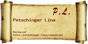 Petschinger Lina névjegykártya